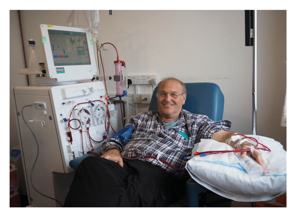 Patient having dialysis at home