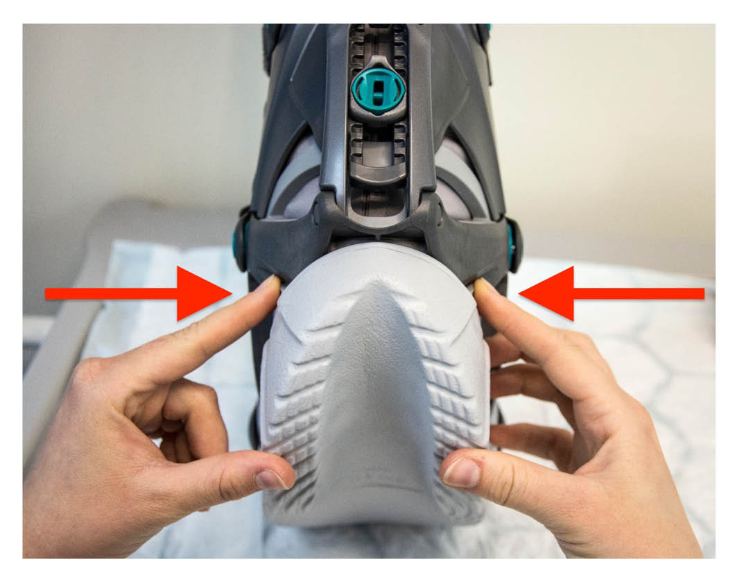 Adjust the flat sole. You should be able to hear it “click” when in place