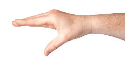Keeping your hand on its side, stretch your thumb away from your hand.