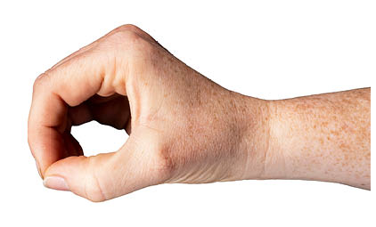 Try to roll your thumb, moving from a ‘D’ shape to an ‘O’ shape between your thumb and index finger.