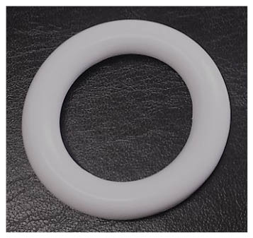 Photo of a ring pessary (a smooth white ring)
