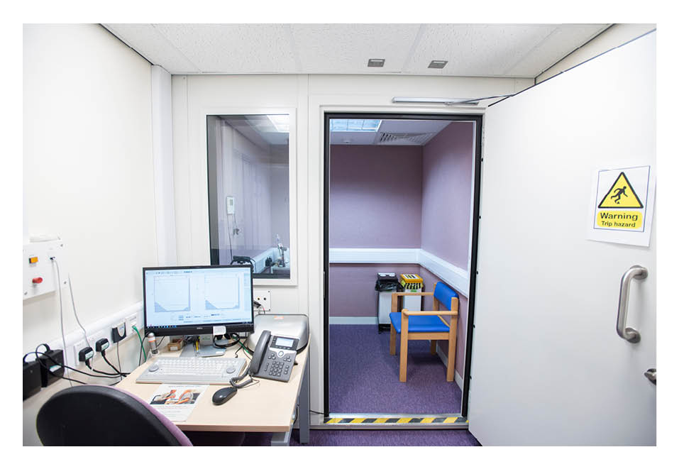 Photo of soundproof room in the Audiology Department