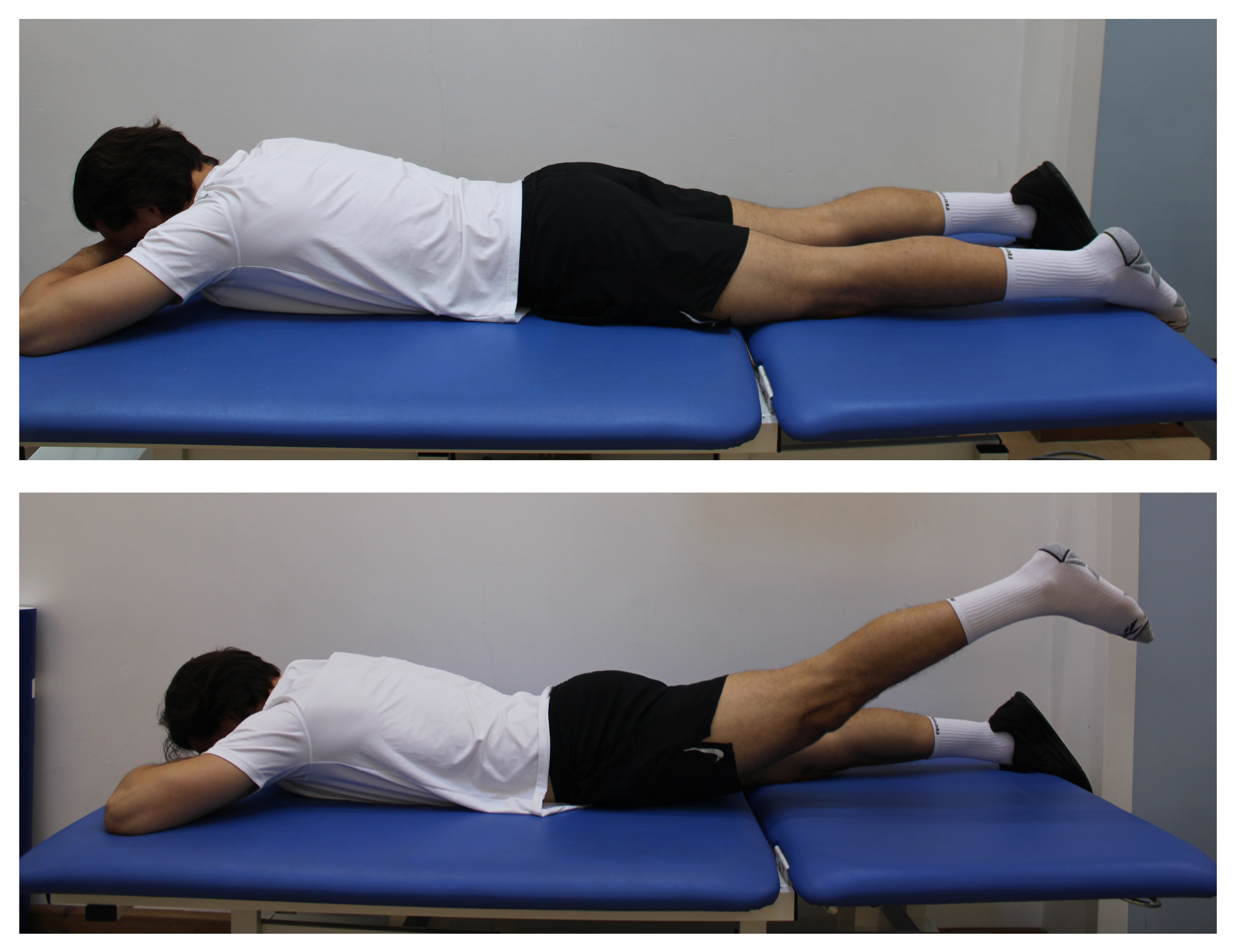 Prone hip extension exercise